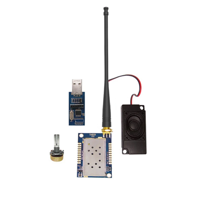 1sets G-Nicef All in One Walkie Talkie Modul | 400-480MHz UHF SA828-U + UHF anténa + drôt + reproduktor + doska Bridge USB